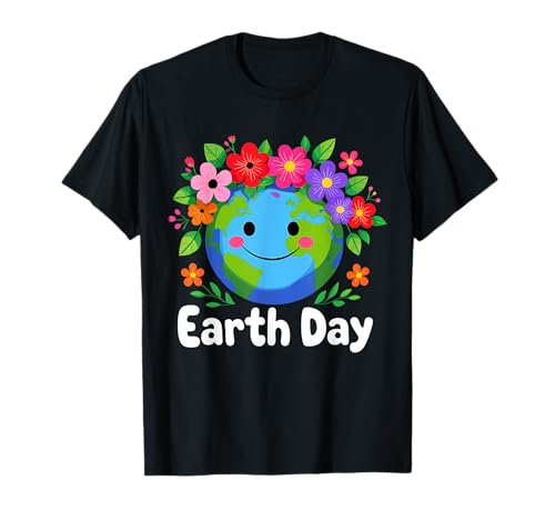 Floral Happy Earth Day Blumen Kinder Mädchen Kleinkind niedlich T-Shirt von Floral Happy Earth Day Products