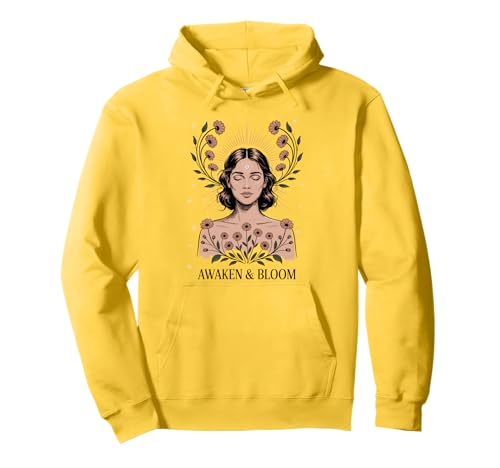 Awaken Bloom Woman Floral Rays Meditate Feminin Pullover Hoodie Awaken Bloom Woman Floral Rays Meditate Feminin Pullover Hoodie von Floral Meditate Calm Energy Woman Bloom Balance