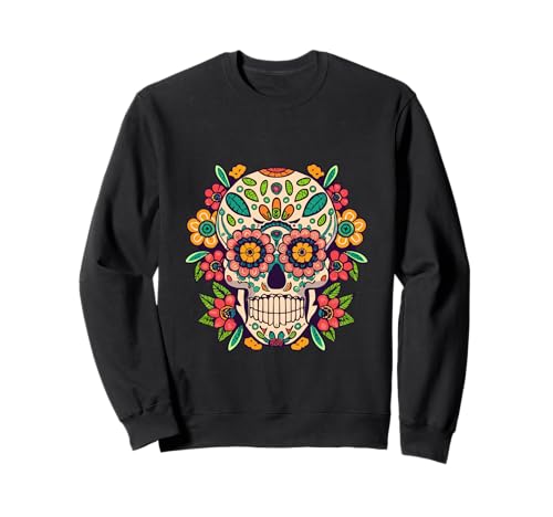 Dia de Los Muertos Day of Dead, Blumenmuster, Zuckerschädel, Herren und Damen Sweatshirt von Floral Sugar Skull Day of Dead Dia de Los Muertos