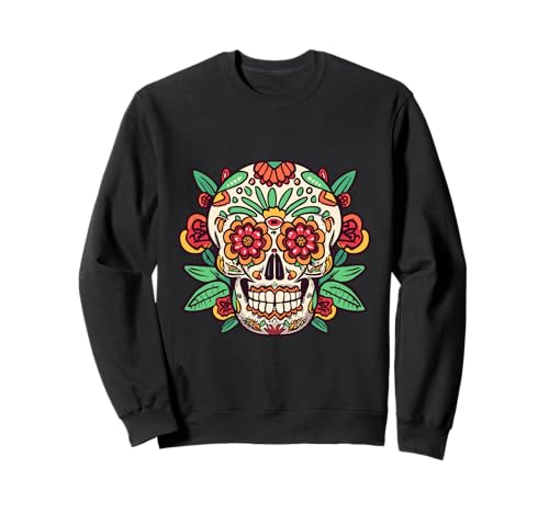Dia de Los Muertos Day of Dead, Blumenmuster, Zuckerschädel, Herren und Damen Sweatshirt von Floral Sugar Skull Day of Dead Dia de Los Muertos