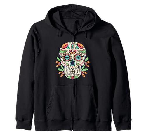 Floral Sugar Skull Day of Dead Dia de Los Muertos Damen Mädchen Kapuzenjacke von Floral Sugar Skull Day of Dead Dia de Los Muertos