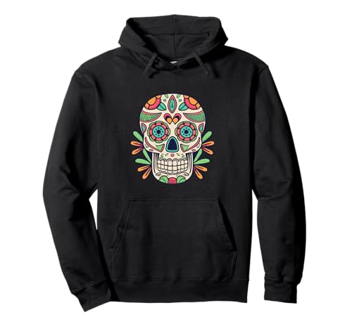 Floral Sugar Skull Day of Dead Dia de Los Muertos Damen Mädchen Pullover Hoodie von Floral Sugar Skull Day of Dead Dia de Los Muertos