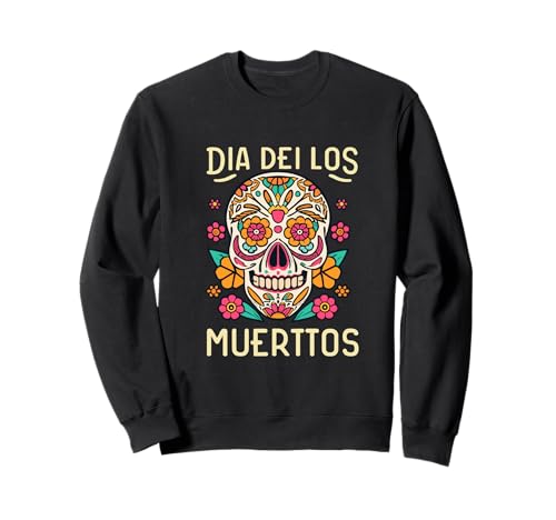 Floral Sugar Skull Day of Dead Dia de Los Muertos Damen Mädchen Sweatshirt von Floral Sugar Skull Day of Dead Dia de Los Muertos
