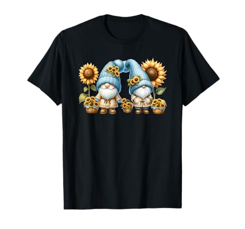 Autumn Gnomes For Fall Women And Girls Who Loves Sunflowers T-Shirt von Floral Summer Gnome Gifts For Sunflower Lovers