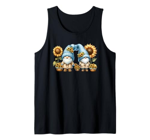 Autumn Gnomes For Fall Women And Girls Who Loves Sunflowers Tank Top von Floral Summer Gnome Gifts For Sunflower Lovers