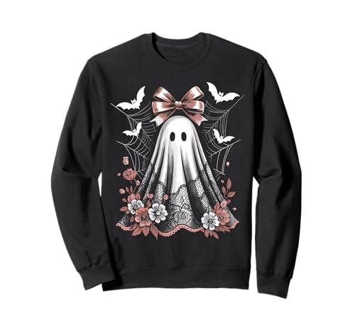 Lace Ghost Coquette Bow Vintage Women Girls Halloween Girly Sweatshirt Lace Ghost Coquette Bow Vintage Women Girls Halloween Girly Sweatshirt von Floral & Bat Design Lace Ghost Coquette Bow