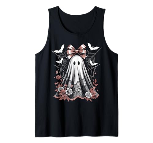 Lace Ghost Coquette Bow Vintage Women Girls Halloween Girly Tank Top Lace Ghost Coquette Bow Vintage Women Girls Halloween Girly Tank Top von Floral & Bat Design Lace Ghost Coquette Bow