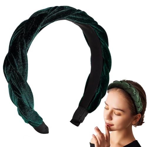 FloralGrace 3 Stück Trachten Haarreif Samt Flechtoptik Haarreifen Damen Haarschmuck Dirndl Edelweiss Stirnband Geflochten Breit Haarband Vintage Gepolsterte Haarreifen von FloralGrace