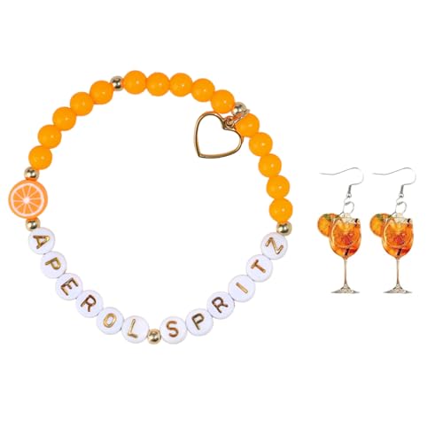 FloralGrace Aperol Geschenke Frau 1 Stück Aperol Armband und 2 Stück Aperol Weinglas Ohrringe Aperol Deko für Freundin Kollegen Familien FloralGrace Aperol Geschenke Frau 1 Stück Aperol Armband und 2 Stück Aperol Weinglas Ohrringe Aperol Deko für Freundin Kollegen Familien von FloralGrace