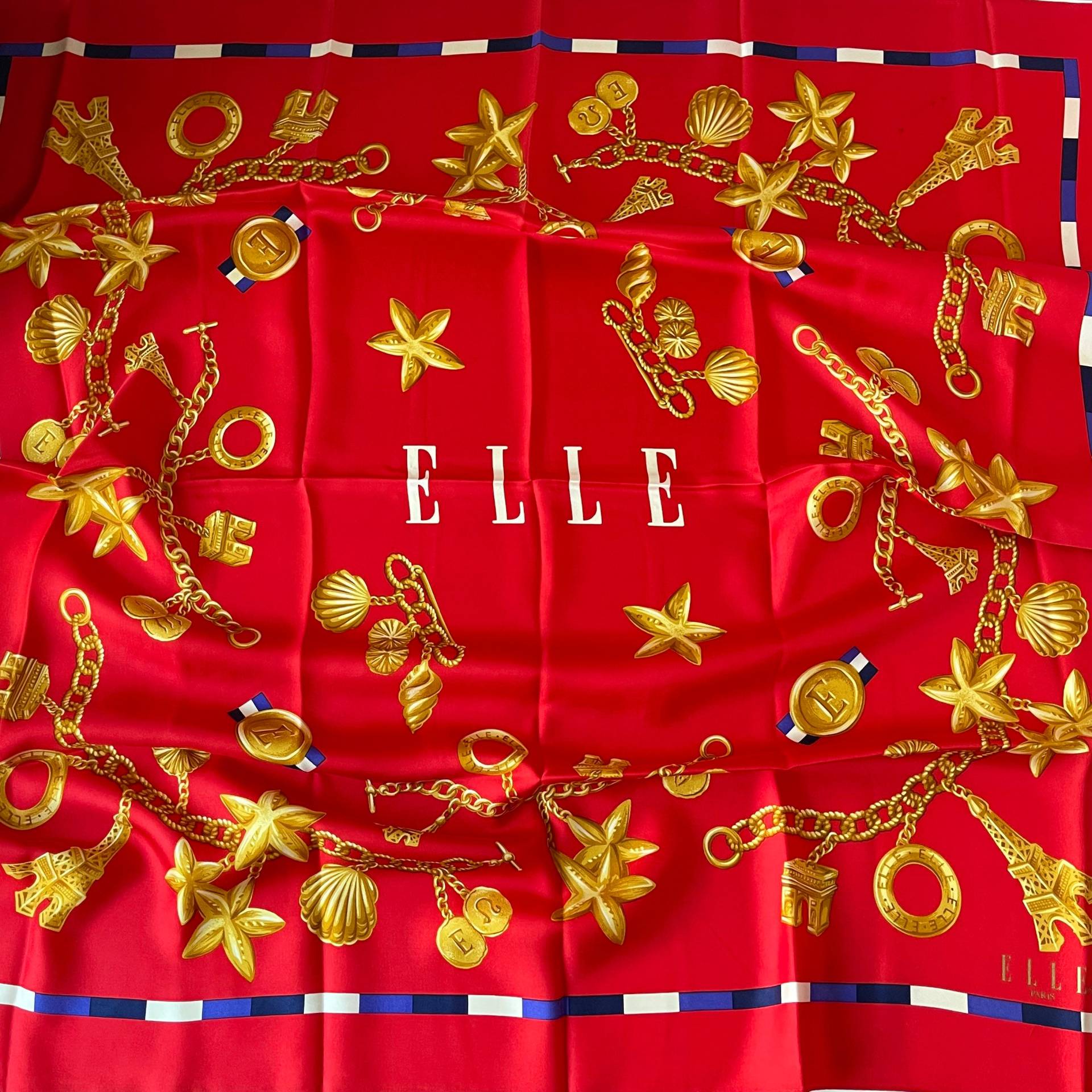 Elle Paris Vintage Seidenschal 86 X cm von FloralStreetArt