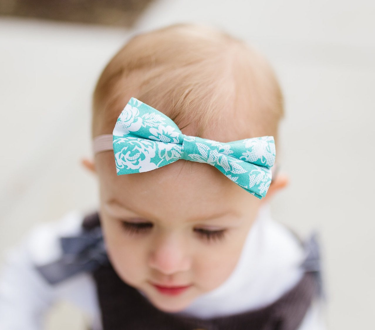 Petrol Blumen, Baby Stirnband Petrol Blumen, Baby Stirnband von FloralTieOnline