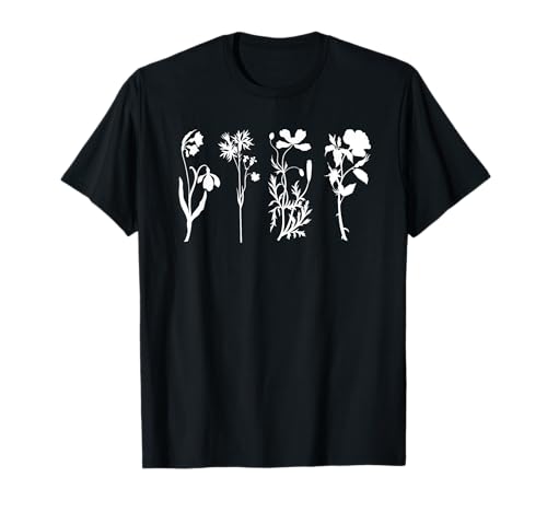 Sommer Blumen Grafik Blumenwiesen Damen Blume Gärtnerin T-Shirt von Florale Grafiken Blumenwiese Gärtner Natur Motive