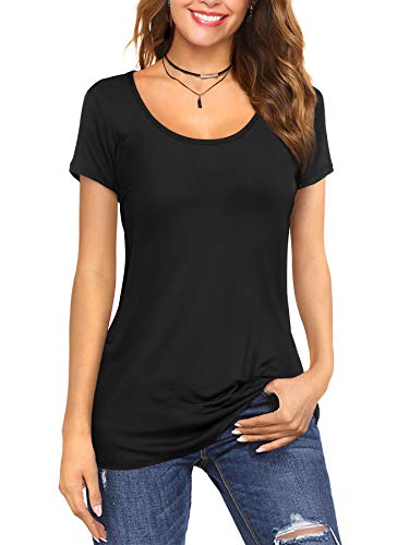 Florboom Damen Sommer Shirt Kurzarm Bluse Schwarzes Tshirt Tunika Baumwolle T-Shirt Basic Tops Schwarz M Florboom Damen Sommer Shirt Kurzarm Bluse Schwarzes Tshirt Tunika Baumwolle T-Shirt Basic Tops Schwarz M von Florboom