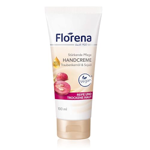 Florena Handcreme mit Traubenkernöl & Sojaöl, Vegan, 1er Pack (1 x 100 ml) von Florena