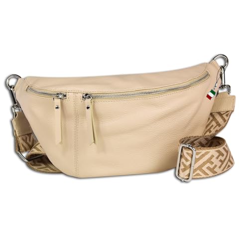 Florence Echtleder Gürteltasche Damen extra groß beige Bauchtasche Jugend OTF821I Leder Gürteltasche von FlorenceLeather