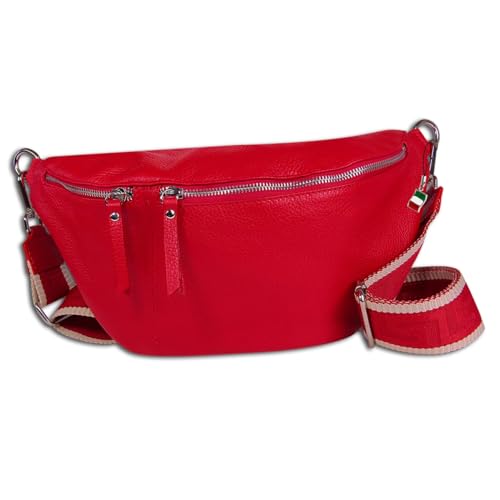 Florence Echtleder Gürteltasche Damen extra groß rot Bauchtasche Jugend OTF821R Leder Gürteltasche von FlorenceLeather