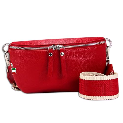 Florence Echtleder Gürteltasche Damen rot Bauchtasche Jugend OTF807R Leder Gürteltasche von FlorenceLeather