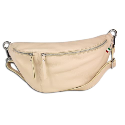 Florence Echtleder Gürteltasche extra groß Damen beige Bauchtasche Jugend OTF820I Leder Gürteltasche von FlorenceLeather