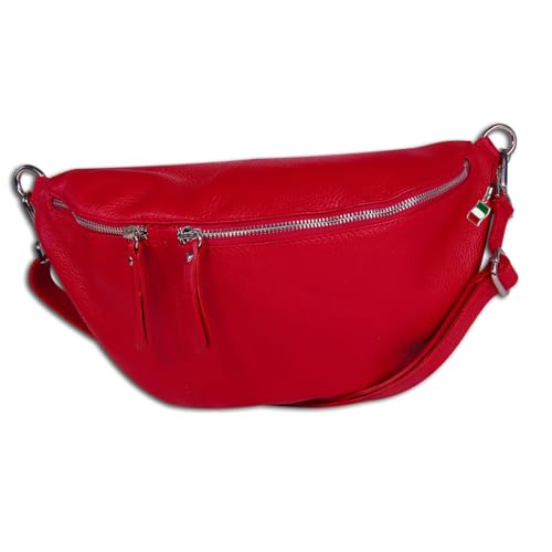 Florence Echtleder Gürteltasche extra groß Damen rot Bauchtasche Jugend OTF820R Leder Gürteltasche von FlorenceLeather