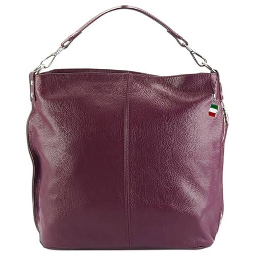 Florence Echtleder Schultertasche Hobo Bag Damen bordeaux Umhängetasche OTF138V Leder Schultertasche von FlorenceLeather