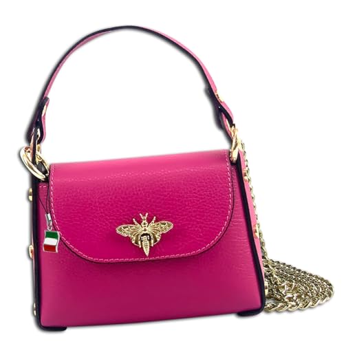 Florence Umhängetasche Biene Damen Handtasche Echtleder Fuchsia OTF817P Leder Umhängetasche von FlorenceLeather