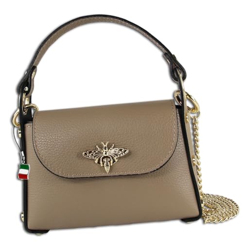 Florence Umhängetasche Biene Damen Handtasche Echtleder Taupe OTF817C Leder Umhängetasche von FlorenceLeather