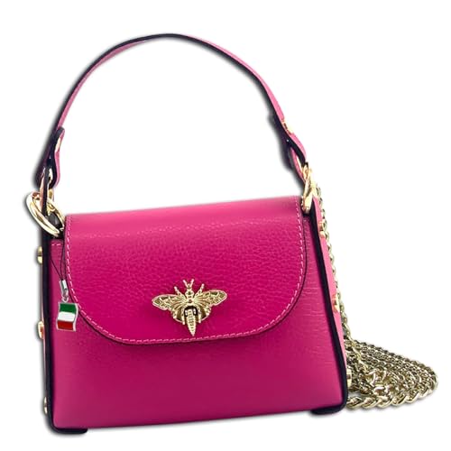 Florence Umhängetasche Biene Damen Handtasche Echtleder fuchsia OTF817P Leder Umhängetasche von FlorenceLeather