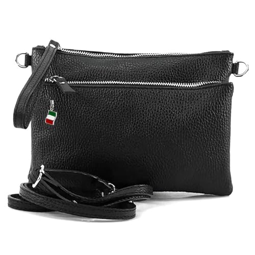 Florence Umhängetasche Damen Handgelenktasche Tasche Echtleder schwarz OTF816S Leder Umhängetasche von FlorenceLeather