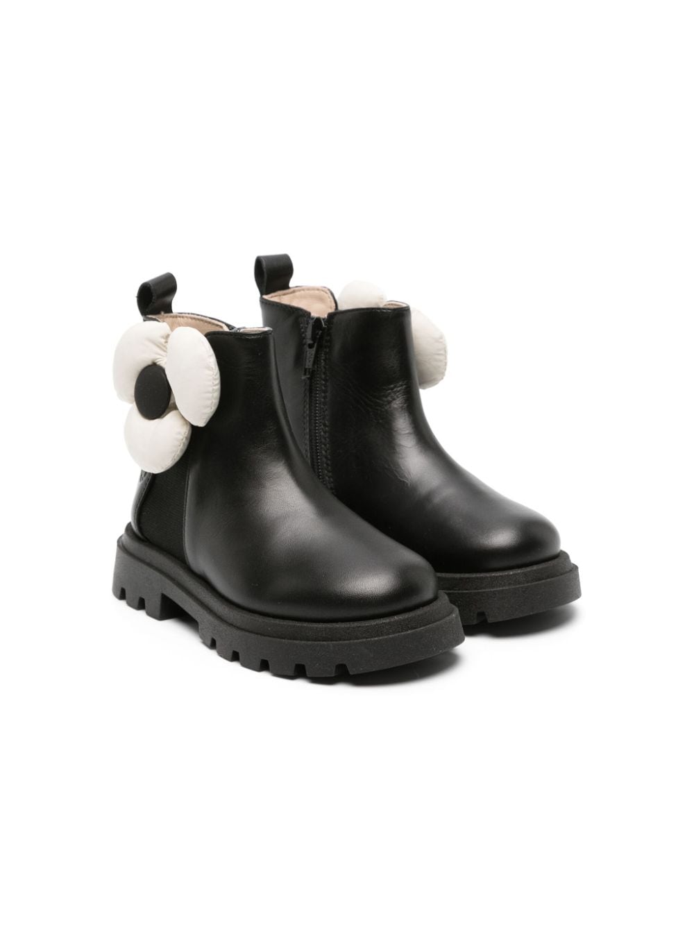 Florens Chelsea-Boots mit Blumenapplikation - Schwarz von Florens