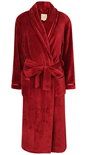 Florentina Damen Morgenmantel aus Soft-Fleece mit Schleifendetail (Größe L) von Florentina