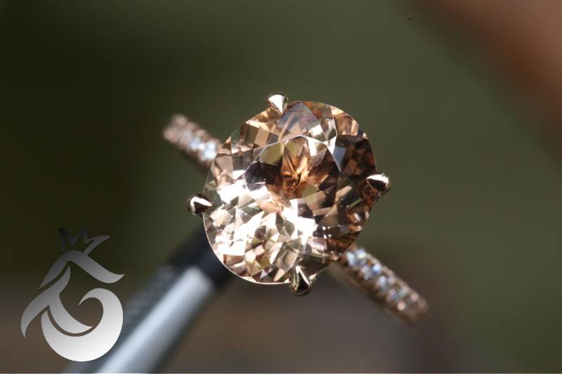 5.04Ct Ovalform Natürlicher Morganit Verlobungsring, Solides 14K Rose Gold, Tulip Korb Prong Setting Pfirsich Edelstein, Jubiläumsgeschenk Brautring von FlorentineGem