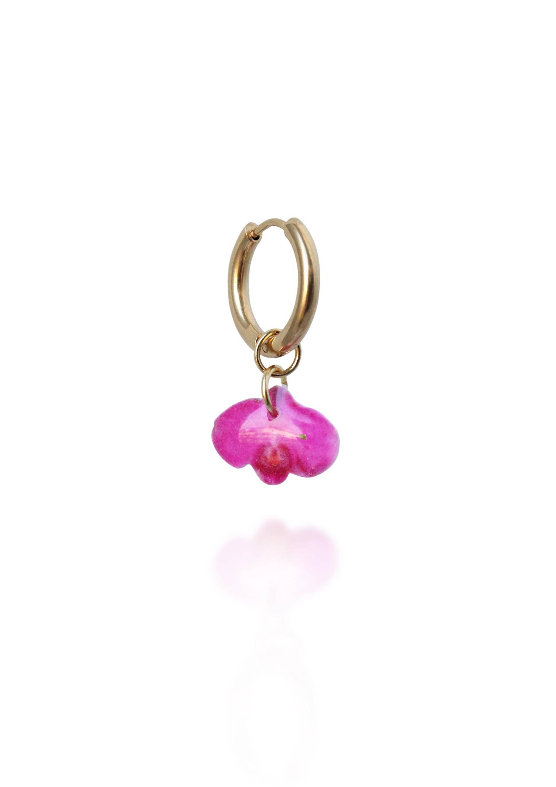 Rosa Orchidee Ohrringe, Mini Blume Schmuck, Handgefertigte Miniatur Sommer Helle Geschenk Für Sie von FloresJewellery
