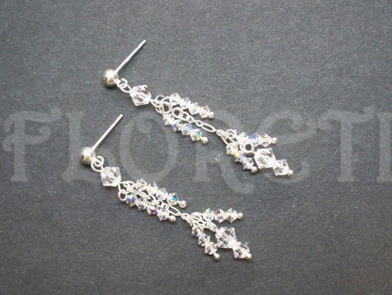 Braut Snow Angel Swarovski Crystal Sterling Silberohrringe von Floreti