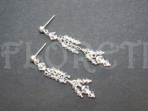 Braut Snow Angel Swarovski Crystal Sterling Silberohrringe von Floreti