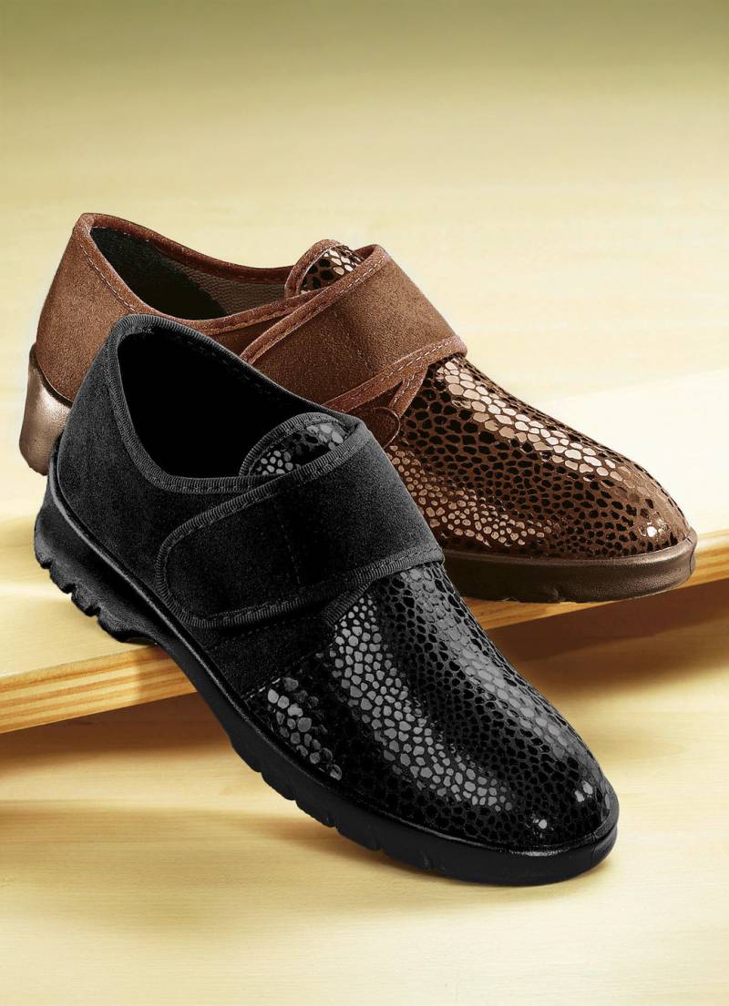 Florett Damen Klett-Halbschuh in extraweiter Passform, Mocca, Größe 37 von Florett