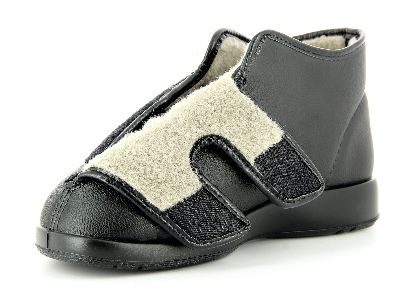 Florett Klettschuh für Damen und Herren, Innenfutter 100% Lamwolle, Schwarz, Größe 38 von Florett