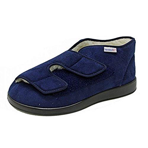 VAROMED Genua Winter Gesundheitsschuhe Damen & Herren Marine I Gr. 43 I Mit Schurwolle warm gefütterte orthopädische Schuhe für geschwollene Füße I Made in Germany von VAROMED