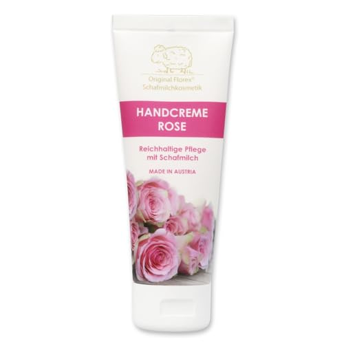 Handcreme Rose Diana mit Schafmilch ohne Palmöl 75 ml von Florex