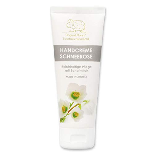 Florex Handcreme Schneerose - Reichhaltige intensive Pflege bei trockenen strapazierten Händen mit Schafmilch ohne Palmöl 75 ml von Florex