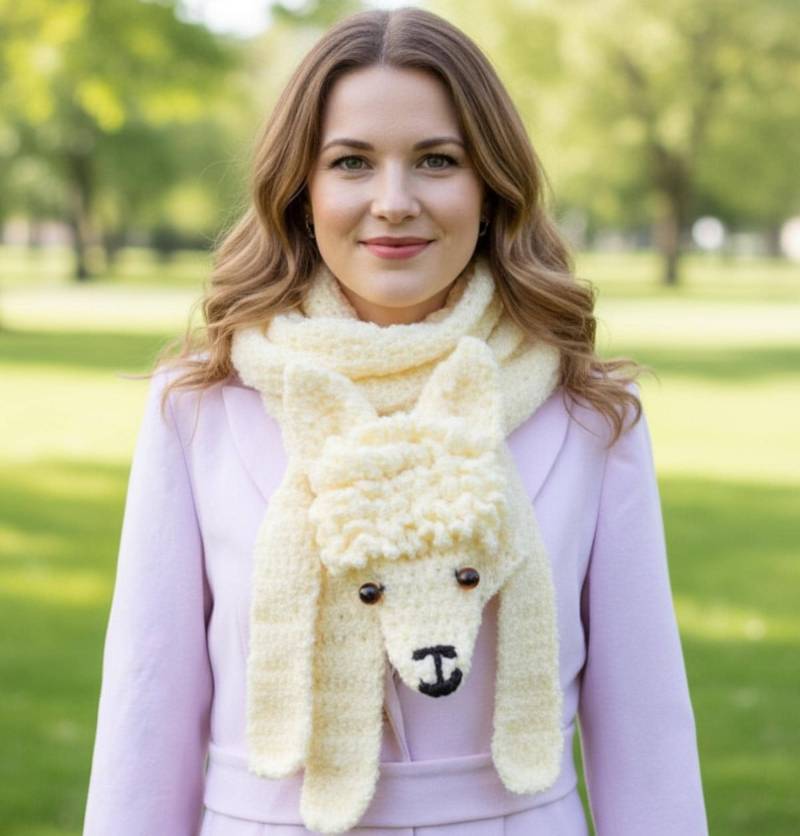 Handgemachter Alpaka Schal, Sehr Langer Tierschal, Weihnachtsgeschenk von Florfanka