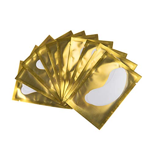 Florica 50 Paar Augenpads Wimpernverlängerung Fusselfrei Augen Gel Extensions Patch Hydrogel Lint Free Augenmaske Augenklappe Eye Gel Patch (Gelb) von Florica