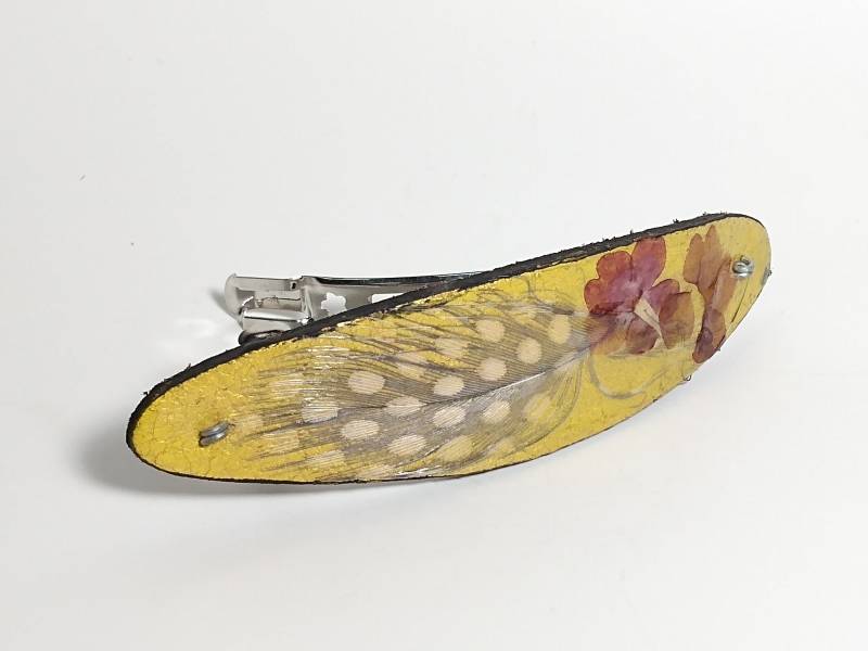 Barrette Mit Echten Federn & Blumen Barrette Mit Echten Federn & Blumen von FloricaJewelryMasks