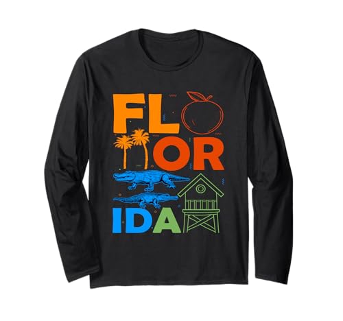 Florida-Lover Florida-Souvenir für Damen, Alligator Florida Langarmshirt Florida-Lover Florida-Souvenir für Damen, Alligator Florida Langarmshirt von Florida Gifts For Men & Women