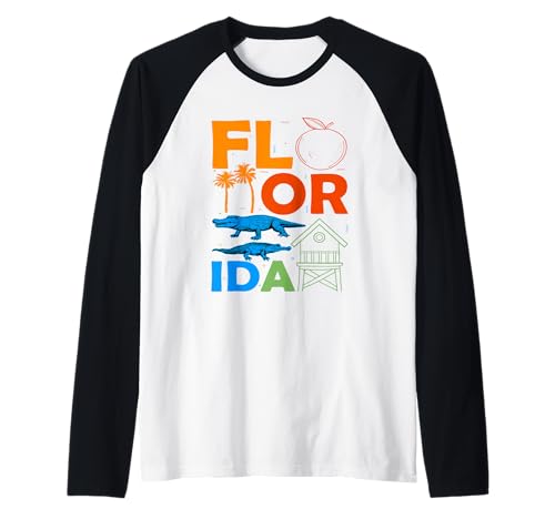 Florida-Lover Florida-Souvenir für Damen, Alligator Florida Raglan Florida-Lover Florida-Souvenir für Damen, Alligator Florida Raglan von Florida Gifts For Men & Women