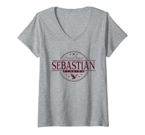 Damen Sebastian Florida - Sebastian FL Label T-Shirt mit V-Ausschnitt Damen Sebastian Florida - Sebastian FL Label T-Shirt mit V-Ausschnitt von Florida Souvenir Cos.
