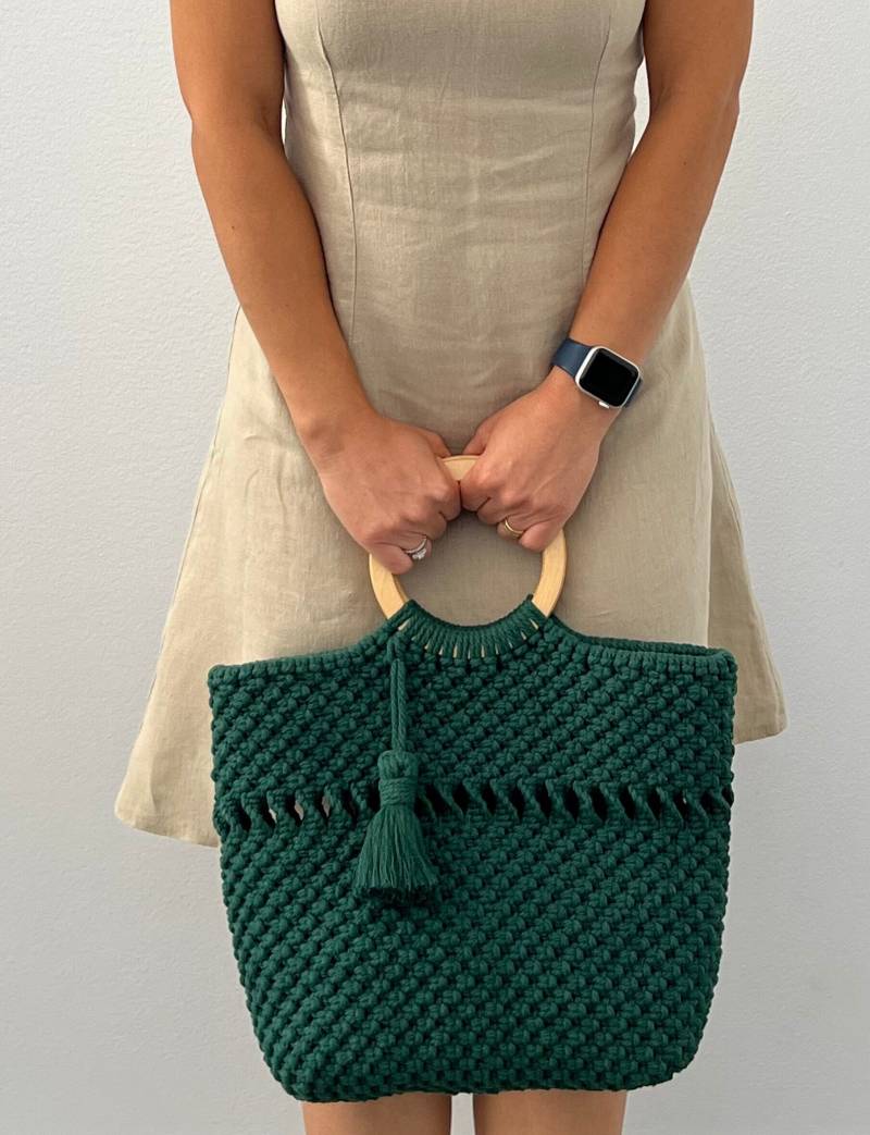 Makramee-Tasche/ Handgemachte Makramee Sommertasche/ Tasche/ Grün Makramee-Tasche/ Handgemachte Makramee Sommertasche/ Tasche/ Grün von FloridanStore