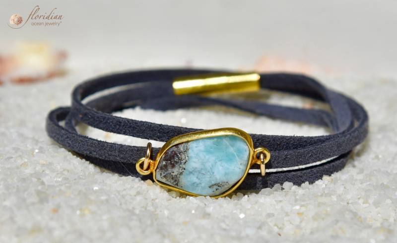 Larimar Ocean Armband Auf Wildleder Larimar Ocean Armband Auf Wildleder von FloridianOcean