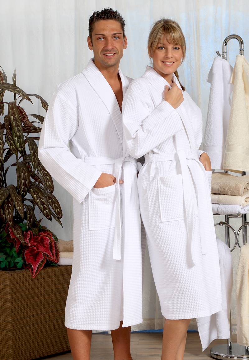 Wafel badjas wit - Grote maten badjas tot 10XL - 4XL von Floringo