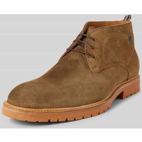 Floris Van Bommel Lederboots mit Label-Badge Modell 'De Karper' in Oliv, Größe 42 von Floris van Bommel