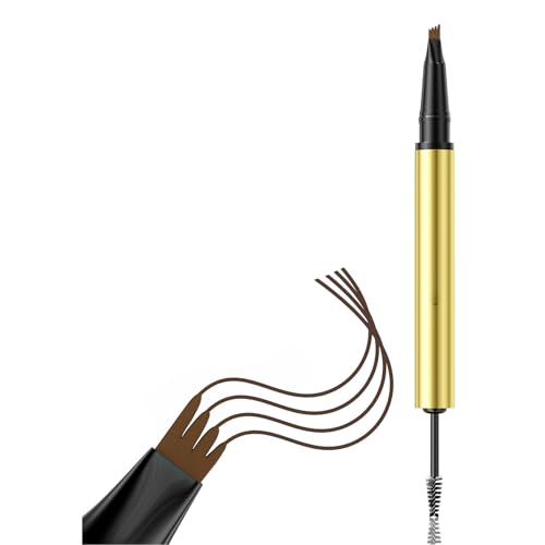 4 Spitze Wasserdichte Augenbrauenbleistift Und Spoolie Schweißsichere Fade Proof Natürliche Aussehende Definierte Brauen Für Frauen Und Mädchen Feiner Striche Augenbrauenstift von Florisync